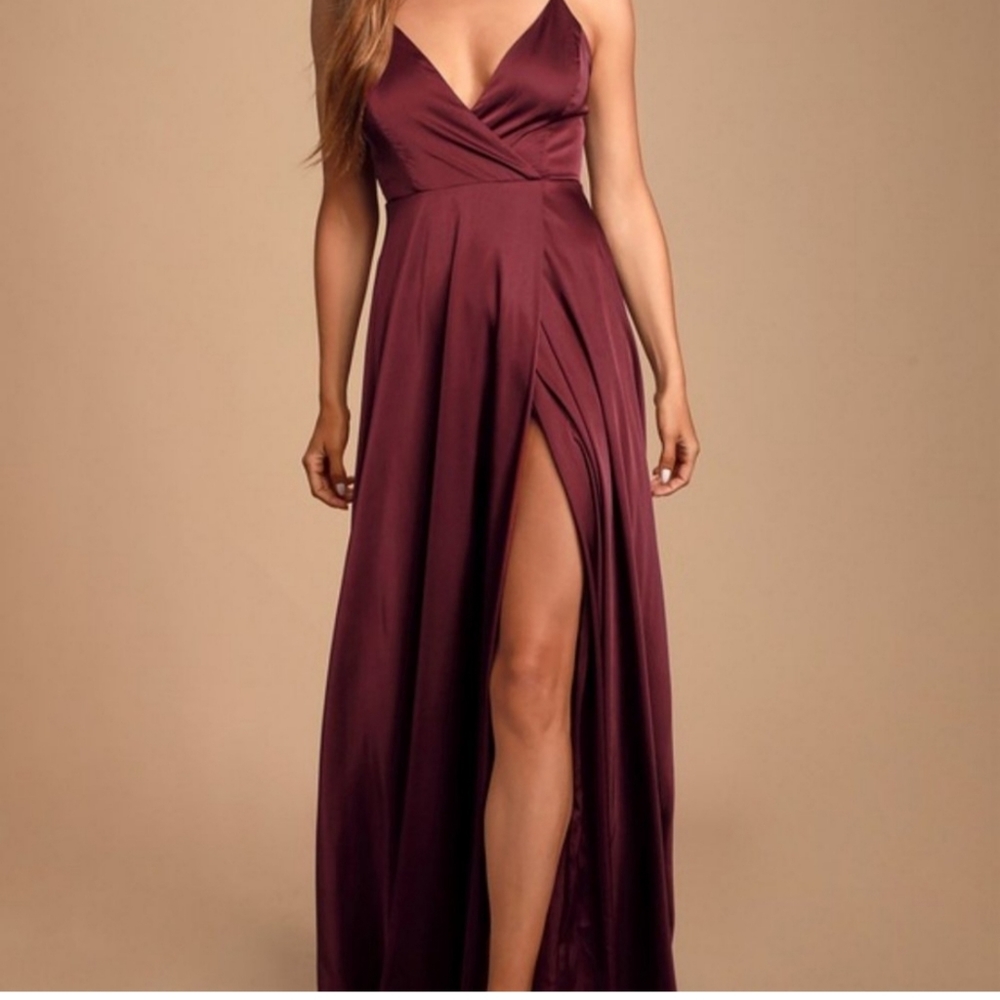 Lulus Odin burgundy dress